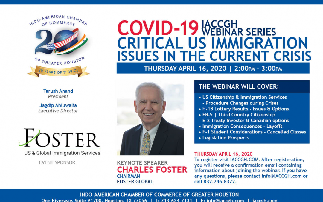 Covid-19 Webinar Series ” Critical US Immigration Issues in the current crisis”