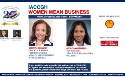 IACCGH Women Mean Business Featuring Cheryl Creuzot and Gita Chakrabarti