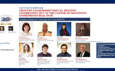 IACCGH Webinar:Thought Leadership Virtual Meeting Celebrating HCC at the center of Houston’s Entrepreneurship Hub!